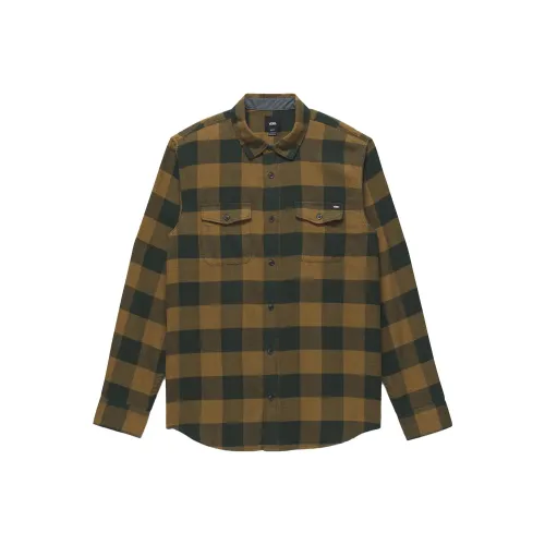 Vans Aliso Long Sleeve Buttondown Рубашка Мужская Темный лес KANGAROO