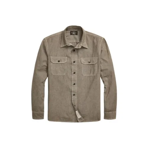 Double RL Selvedge Jaspé Workshirt Рубашка Мужская Умбра