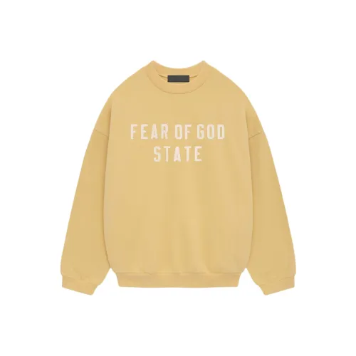 Fear Of God Essentials Heavy Fleece Свитшот Crewneck Мужской Янтарь Золото Амбра
