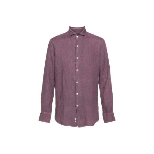 Canali Фиолетовые Мужские Рубашки