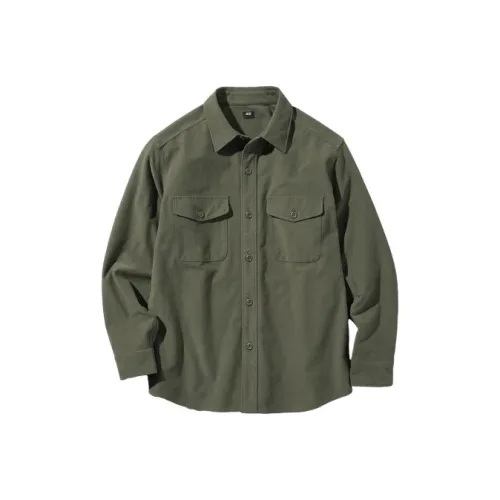 UNIQLO Оливковые Мужские Рубашки