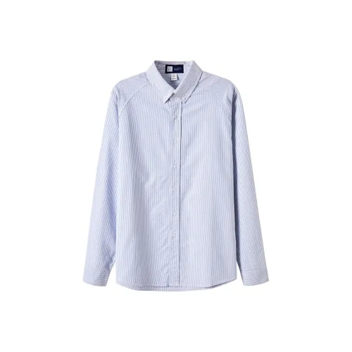 JIULIUZHI Весенний Японский стиль Заплатка Повседневная Рубашка Мужская Синяя