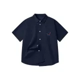 [Ледяной шелк охлаждающий] Темно-синий (Логотип на груди Ma Tiao Smiling)