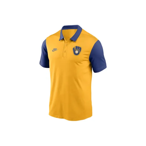 Nike MLB Коллаборация Milwaukee Brewers Команда Поло Milwaukee Brewers Мужской Золотой