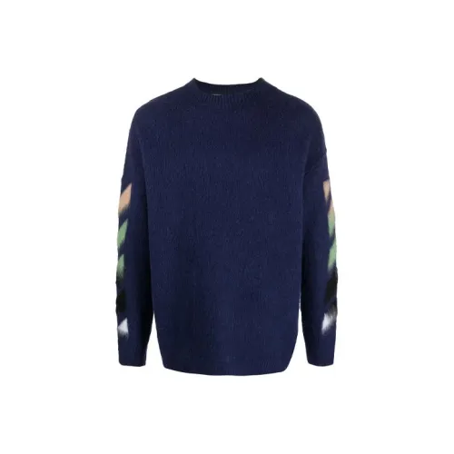 Off Белый SS21 Синий Мужские Свитера