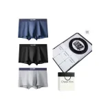 [9058 Натуральная кожа ремень] Бесшовный модал [Черный + Светло-серый + Королевский синий] 3 шт. Наборы одежды