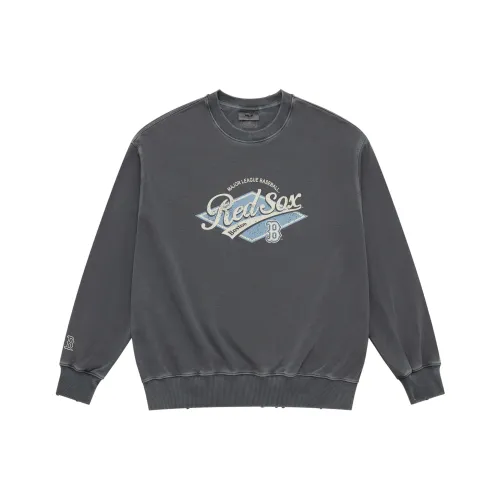 MLB Preppy Style Collection Boston Red Sox SS25 Круглый вырез Свитшот Унисекс Темно-углеродный Серый