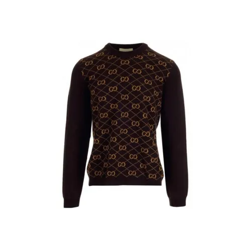 GUCCI Темно-коричневые мужские свитеры