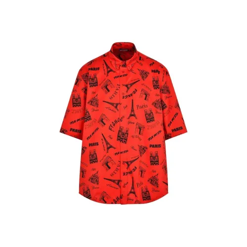 Balenciaga Red Men's Shirts Баленсиага Красные Мужские Рубашки
