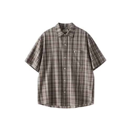 BUTTBILL Рубашка Унисекс Серый Зеленый Клетка