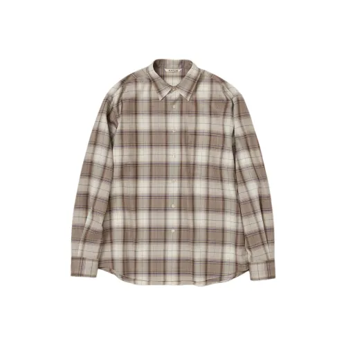 Auralee Рубашка Мужская Светло-Коричневая