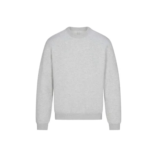 SKIMS MENS Классический Crewneck Свитшот Мужской Светлый Меланжевый GREY Светлый Серый