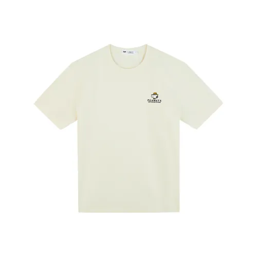 FUN X Snoopy SS24 T Рубашка Унисекс Белый чайный
