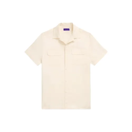 Ralph Lauren Purple Label FW24 Рубашка Мужская Классическая Кремовая