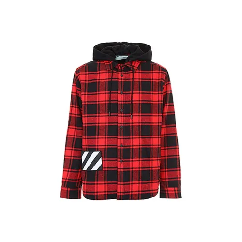 Off Белый Красный Мужские Рубашки