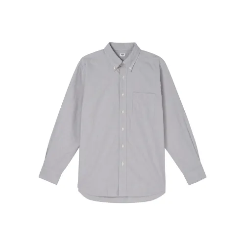 UNIQLO Мужские рубашки свинцово-серого цвета