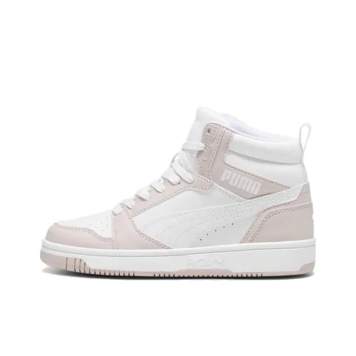 PUMA Rebound v6 Высокие Кроссовки для Скейтбординга Унисекс Белый Розовый