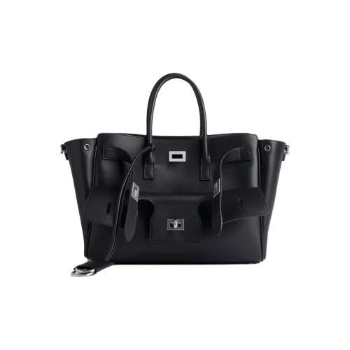 Balenciaga Bel Air Коровья кожа Тоут Сумка Сумка для покупок Сумка на плечо Сумка Маленькая Женская Черная