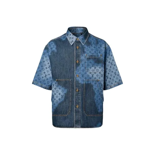 LOUIS VUITTON SS24 Рубашка Мужская Синяя