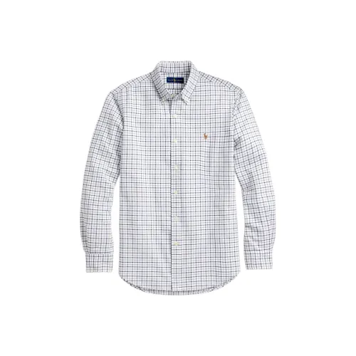 Polo Ralph Lauren SS24 Рубашка Мужская Синяя Серый