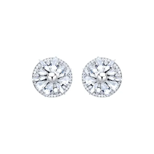 MIDNIGHT OPERA HOUSE Swarovski Элемент Серьги-гвоздики Белый, золотой Женские