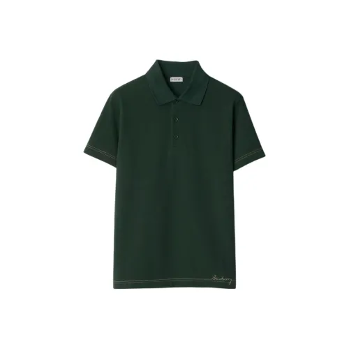 Burberry Хлопок Поло Мужское Зеленое