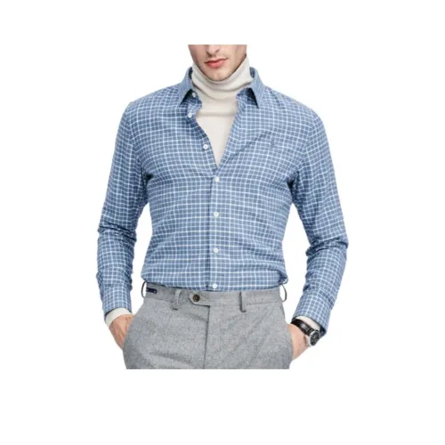 JODOLL Blue Men's Shirts JODOLL Синий Мужские Рубашки