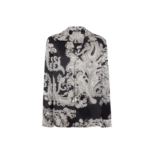 BALMAIN Silk Paisley Print Shirt Men's Black BALMAIN Шелковая рубашка с принтом Paisley для мужчин черная
