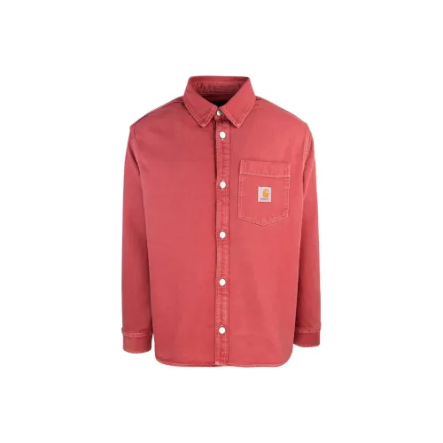 Carhartt WIP Red Men's Shirts Кархарт WIP Красные Мужские Рубашки