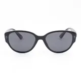 Ярко-черная оправа с серыми линзами