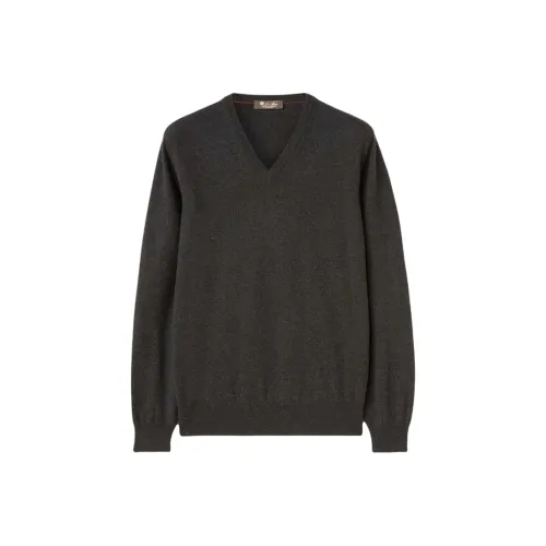 Loro Piana Черный Серый Цвет Мужские Кашемировые Свитера