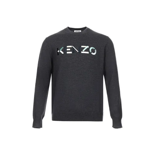 KENZO Letter Logo Темно-серый Мужские Свитера