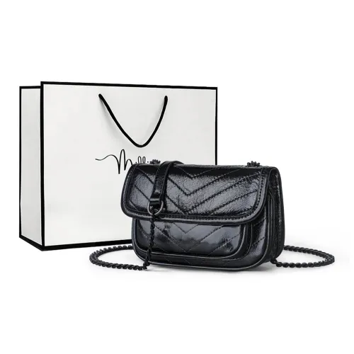 MILLIE'S Сумка через плечо из коровьей кожи сумка-сэтчер женская черная серебристая