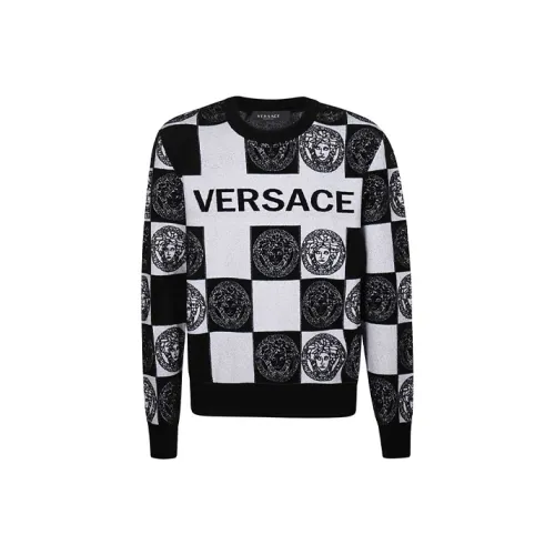 VERSACE Черный Белый Мужские Свитера