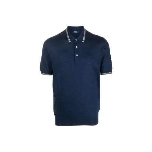 FEDELI Поло Мужское Морской Синий