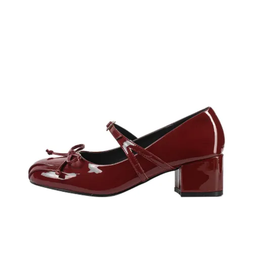 Wonderful Couple Пик Millionaire Грубый каблук Туфли Мэри Джейн 5,0 см Женские