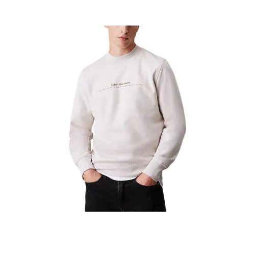 CALVIN KLEIN Свитшот Европейская версия Мужской Теплый Бежевый