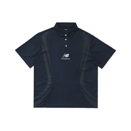 New Balance x MALBON Поло Унисекс Темно-синий
