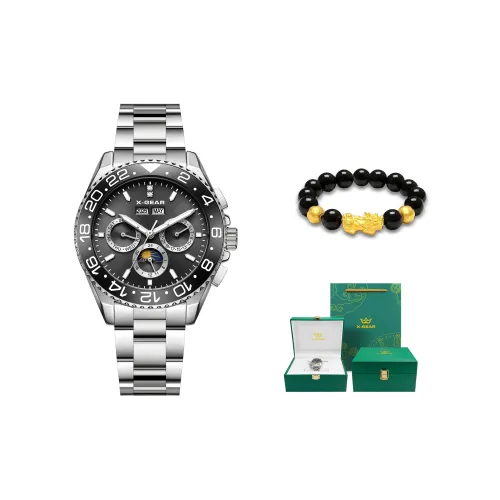 X Шестерня Автоматический Механический Механизм Мужские Часы 41 мм Черный