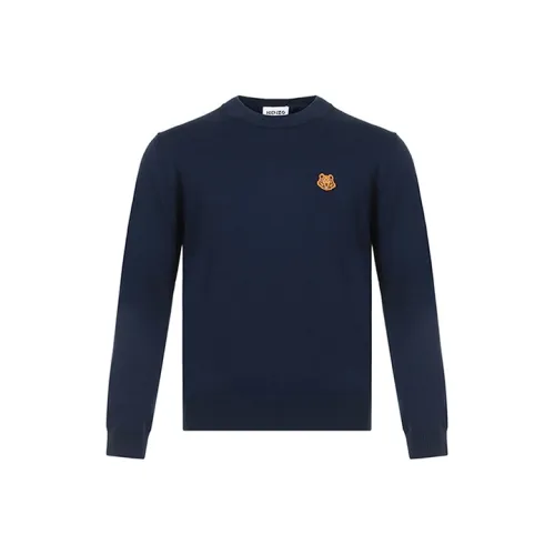 KENZO Classic Tiger Head Темно-синий Синий Мужской Свитера