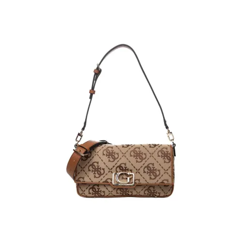 GUESS Кожа Плечевая сумка Стандартная Женская Коричневая