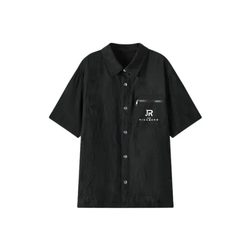 JOHN RICHMOND SS24 Рубашка Мужская Черная Буква