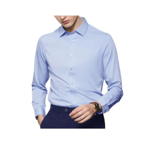 JODOLL Blue Men's Shirts JODOLL Синий Мужские Рубашки
