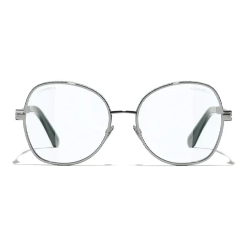 CHANEL Металл Деним Бабочка Оправы для очков Унисекс Серебряный Зеленый