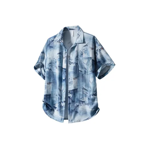 ArcaneFunk Короткий рукав рубашка унисекс цвет Hebridean синий