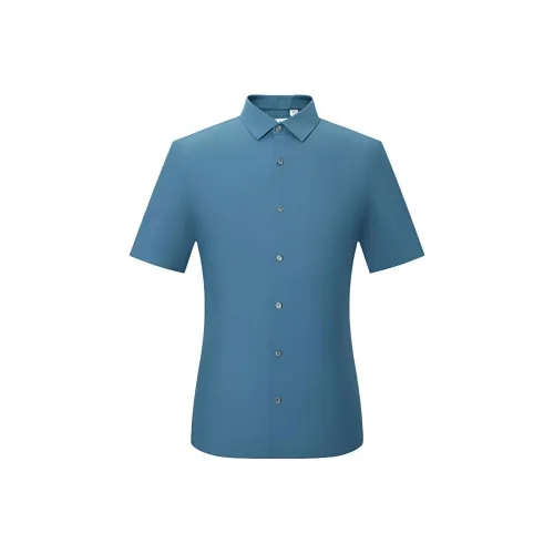JODOLL Blue Men's Shirts JODOLL Синий Мужские Рубашки