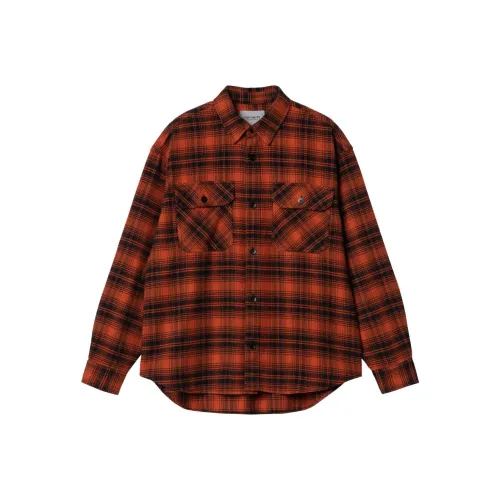 Carhartt WIP Red Men's Shirts Кархарт WIP Красные Мужские Рубашки