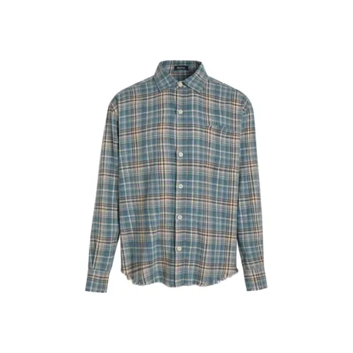 HermitCreate Рубашка Мужская Синяя Клетка