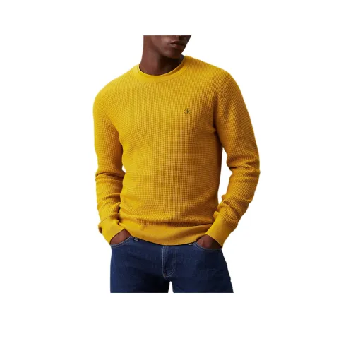 CALVIN KLEIN Рубашка Европейская версия Мужская Желтая