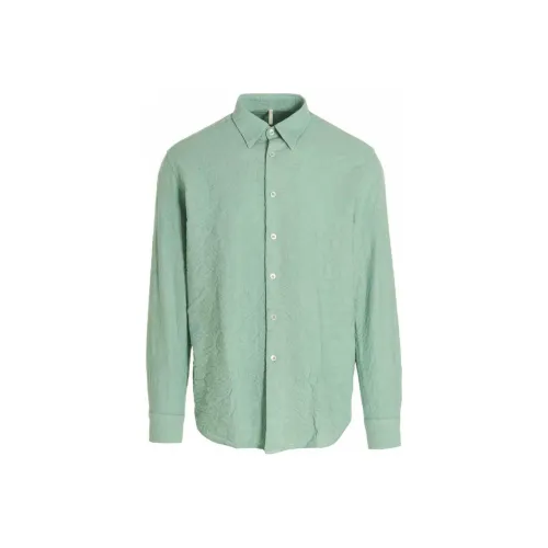 Sunflower Green Men's Shirts Подсолнух Зеленый Мужские Рубашки